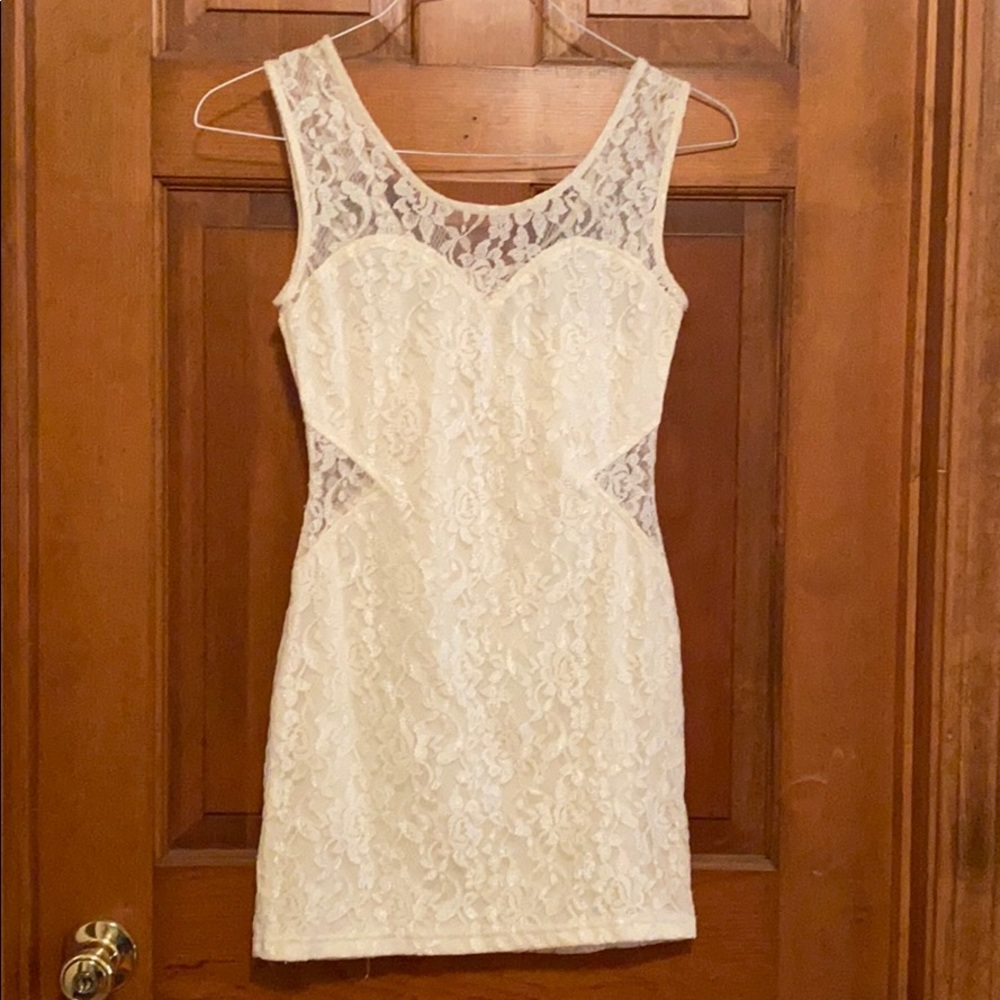 Lace overlay dress